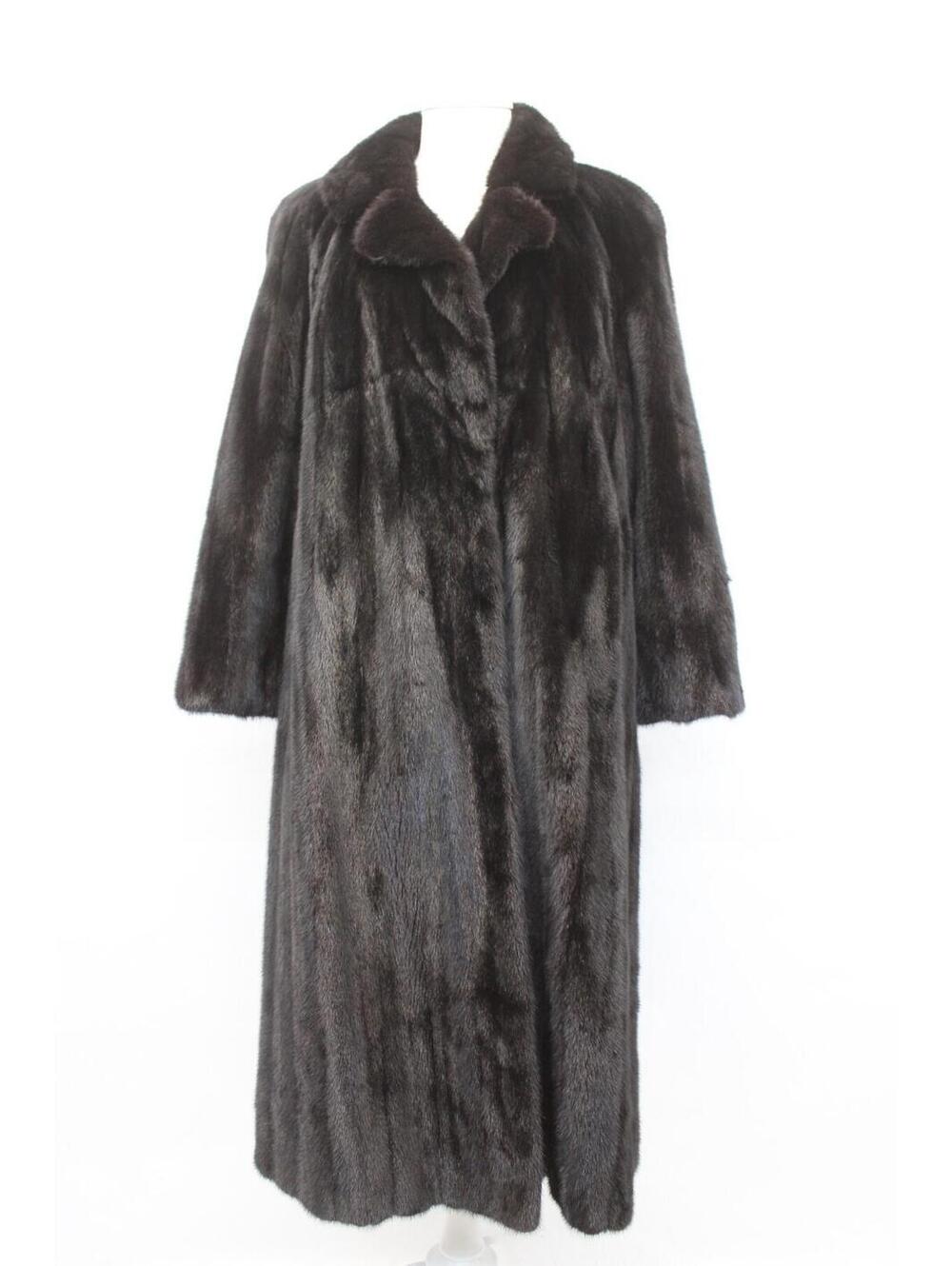 Excellent Canadian Black Mink Fur Coat Jacket Women Woman Size 6 Small